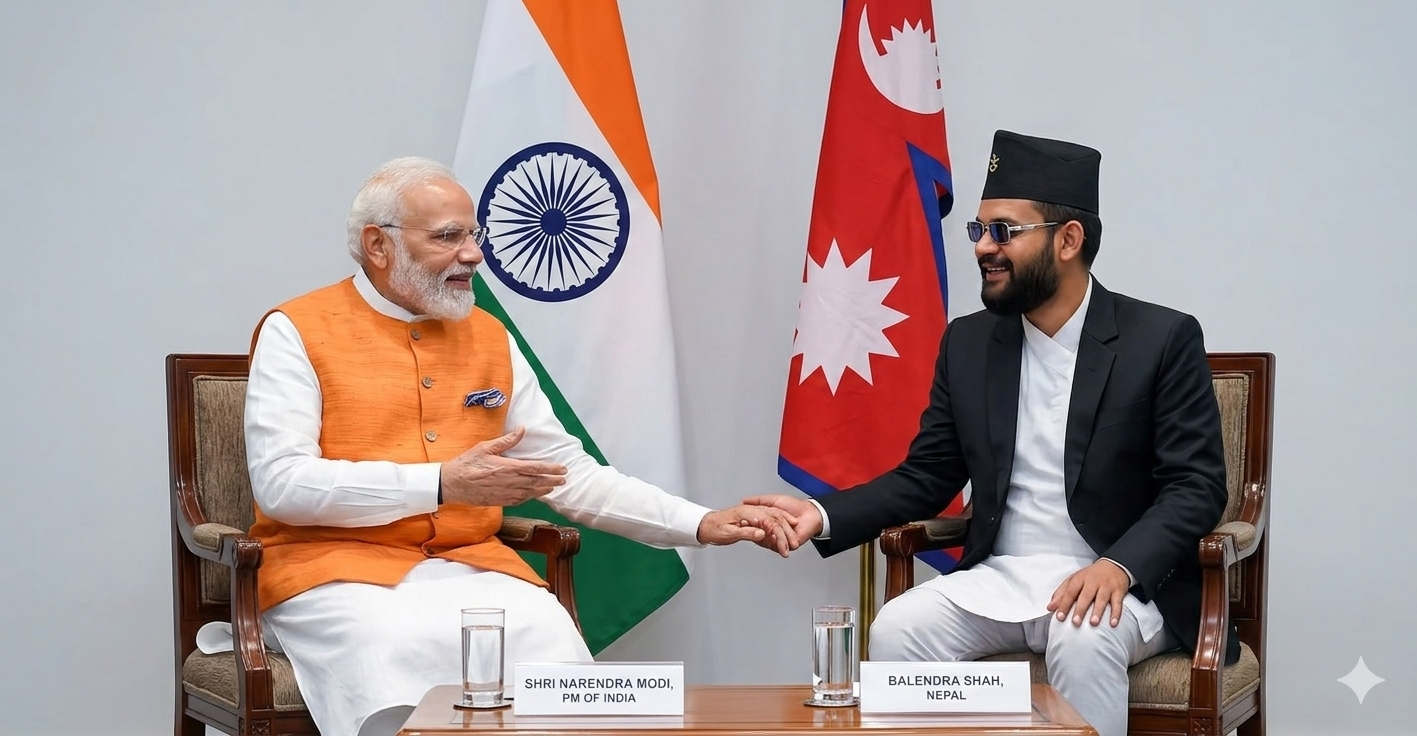 PM Modi and Future Pm Balen Shah of Nepal