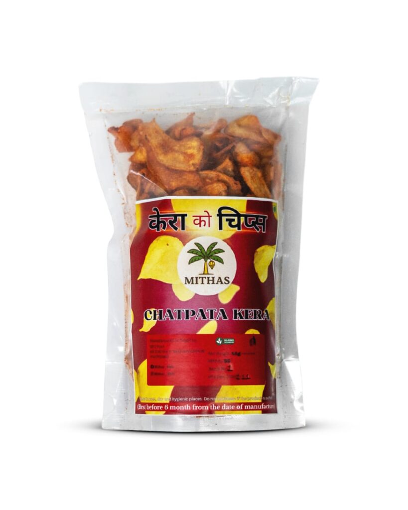 Chatapata kera chips by Mithas made from locally sourced Nepali bananas.