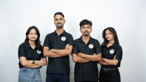 Team behind Mithas, a Hetauda-based startup producing vegan banana chips from local bananas.