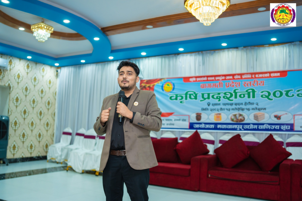 agritech entrepreneur abhshek giving speech on krishi pardashani about journey 