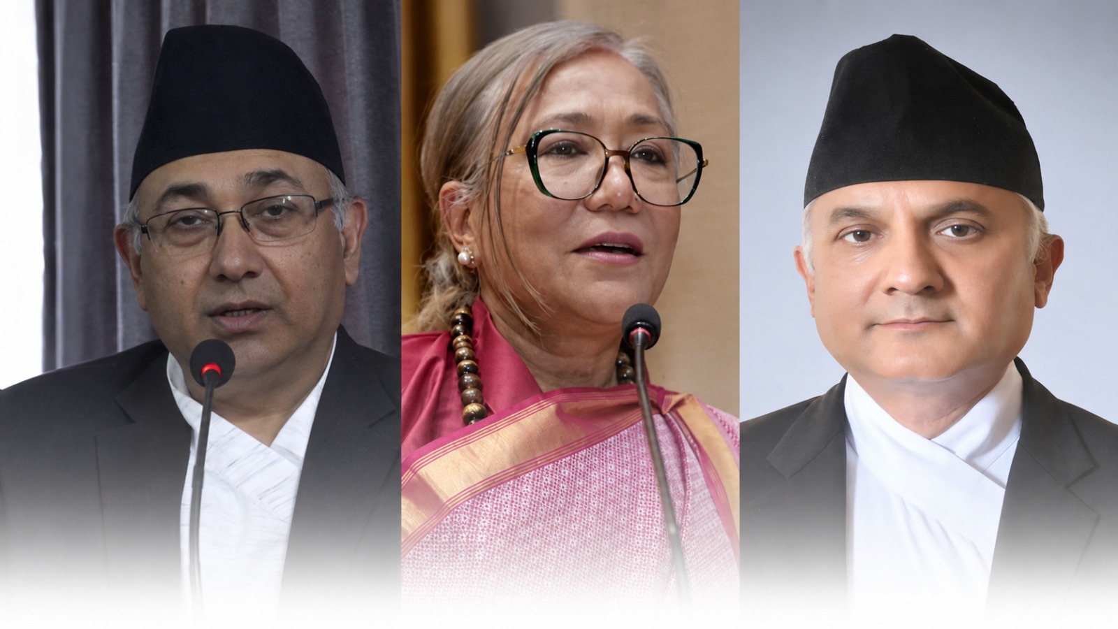 सर्वोच्च अदालतका न्यायाधीश सपना प्रधान मल्ल, हरि फुयाल र कुमार रेग्मीको संयुक्त तस्बिर